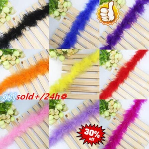 2 Meter Turkey Feather Strips Fluffy Boa Wedding Women Decoration Party Fancy UK - Picture 1 of 22