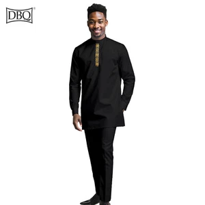 Conjunto de 2 piezas de chándal africano de manga completa camisa y pantalones conjuntos Dashiki para hombre - Imagen 1 de 18