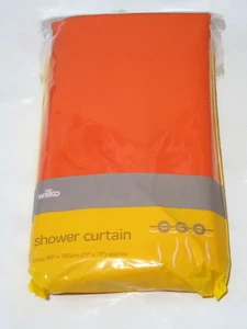 New Wilko Orange Shower Curtain 180 x 180 cm (71 x 71") Includes 12 Shower Rings - Picture 1 of 5