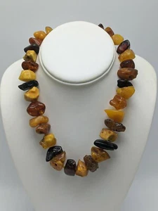Collar pepita ámbar caramelo vintage probado grueso 18" (68 g) - Imagen 1 de 7