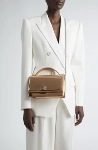 Alexander McQueen Shinny Mirror Gold/Copper Handle/Crossbody Bag - Picture 1 of 24