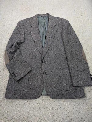 Abrigo Deportivo Para Hombre 44L Gris Lana Vintage Blazer Traje Chaqueta Donegal Tweed Hecho en EE. UU. Foto 1 de 4