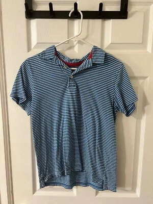Mini Boden Polo Shirt Boys Size 11-12  Blue w/ White Stripes! - Image 1 of 2