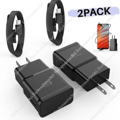 Paquete de 2 cargadores rápidos y cable USB-C para Samsung Galaxy S21 S20 A51 A14 A13 5G A12 Foto 1 de 4