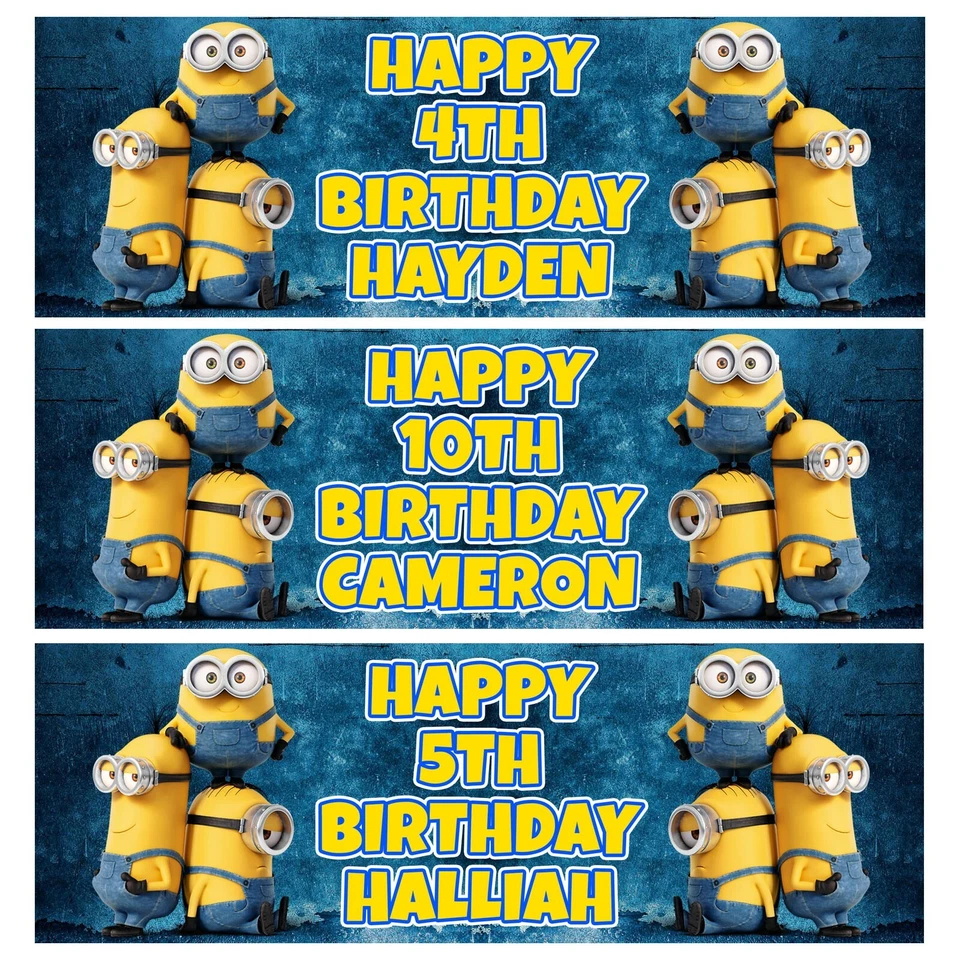 MINIONS Personalised Birthday Banners - Minions Birthday Banners - Minions