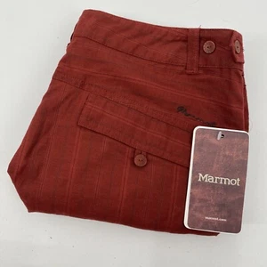 Pantalones Cortos Gurú Informales Marmot Para Mujer 6 Mezcla de Algodón Rojo Canela Rayas - Imagen 1 de 6