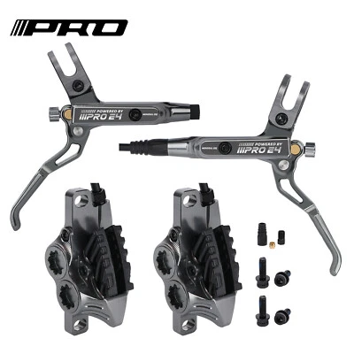 IIIPRO MTB Bike 4-Piston Hydraulic Disc Brake Lever Set Brake Caliper 800/1550mm - Image 1 of 4