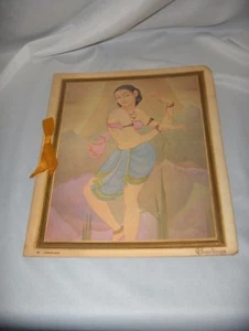 Vintage Christmas Greeting Card Pink Dancer Greetings By Dabholker Nallini - Picture 1 of 8