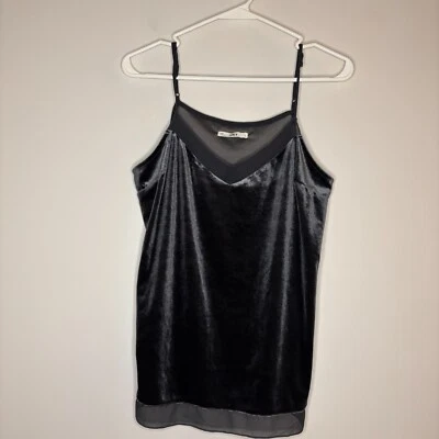 JUICY Velour Cami Gray Velvet Size Large Adj Straps Cocktail EUC - Image 1 of 4