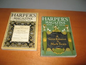 1916 Harper's Mark Twain, Mysterious Stranger 2 Installments June & November ETC - Imagen 1 de 9