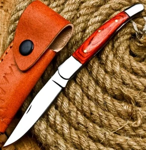 6" Custom Handmade Forged D2 Steel Folding Pocket Knife , Slipjoint | Hard Wood - Picture 1 of 10