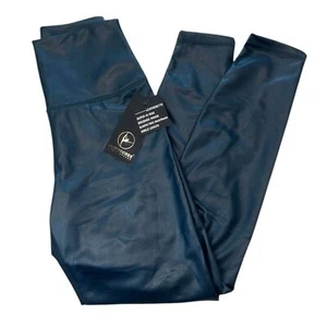 NEW 90 Degree Metallic Leggings Size Medium NWT Arctic Navy Blue - Picture 1 of 9