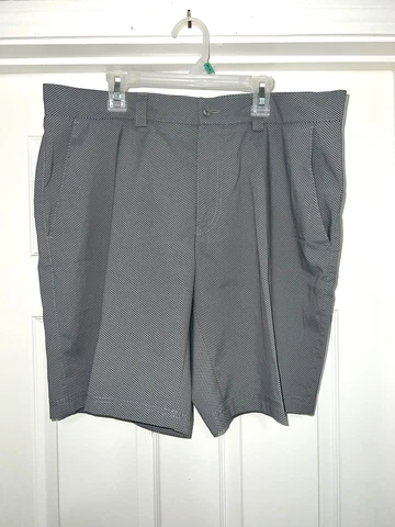 NWOT Men 36 PGA TOUR Flat Front Shorts Gray Stretch Golf Casual Bermuda Zip USGA Cover
