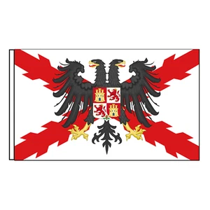 España Bandera Carlista Cruz de Borgoña Patriótica con Aguila - Imagen 1 de 4
