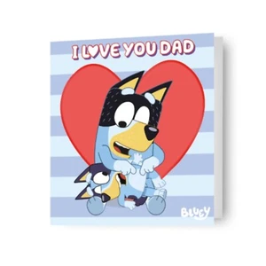 Tarjeta del Día del Padre | Feliz Día del Padre Papá | Bluey & Bandit | Te amo papá - Imagen 1 de 6