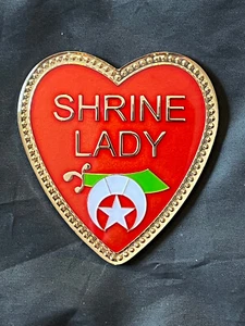 Shrine Lady Heart Car Emblem 3" Masonic Sword Scimitar Adhesive Freemason NEW - Picture 1 of 2