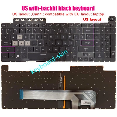 New US Keyboard Backlit For ASUS TUF Gaming FX506 FA506 FX706 FA706 FA706QE - image 1 of 4