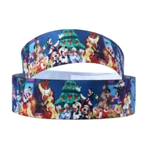 Mickey Xmas Party 2M X 22mm wide Christmas Cake Ribbon Gift Wrap Decoration Card - Picture 1 of 2