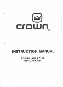 Crown Bedienungsanleitung User Manual für Power Line Four Copy - Picture 1 of 1