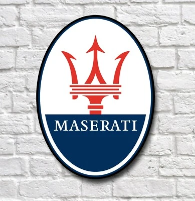 MASERATI BADGE LOGO 2FT GARAGE SIGN WALL PLAQUE CLASSIC SUPERCAR SPORT CAR