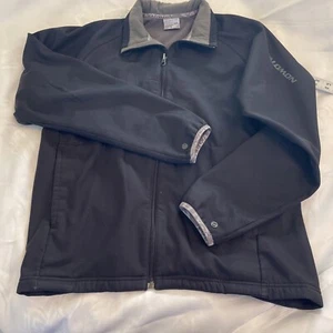 Salomon Jacket Mens Medium Black Softshell Full Zip Fleece Lined Outdoor Hiking - Picture 1 of 11
