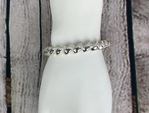 925 Sterling Silver Pave Made In Italy Bracelet NEW - Picture 1 of 4