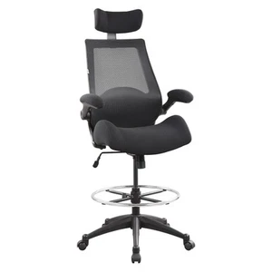 400lbs High Back Computer Office Drafting Chair Flip up Armrests Lumbar Suppo... - Picture 1 of 5