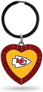 Kansas City Chiefs Keychain Color Rhinestone Heart - Picture 1 of 1