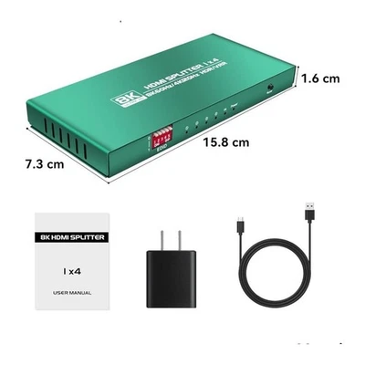 Daoistek 8K HDMI Splitter 1x4 8K60Hz 4K120Hz HDR VRR Ultra HD Support Open Box - Image 1 of 4