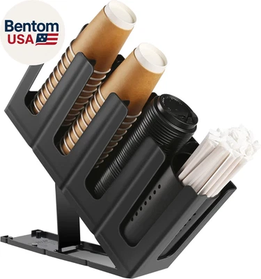 Portavasos y Tapa Papel con Organizador de Pajitas, Dispensador de Taza de Café Desechable f Foto 1 de 4