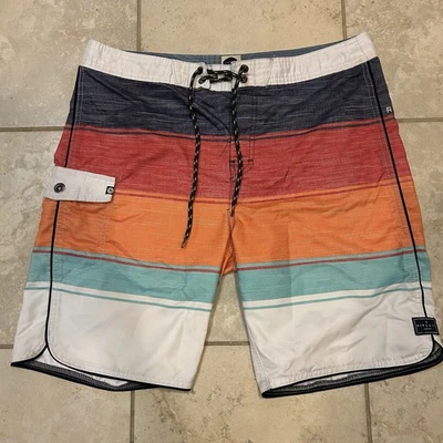 Rip Curl Men's Color Block Lace Up Drawstring Board Shorts Swim Trunks 34 - Image 1 of 4