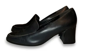 Damenschuhe Calico dunkelblau klobig hoher Absatz Halbschuhe Slipper. Größe 9M - Bild 1 von 6