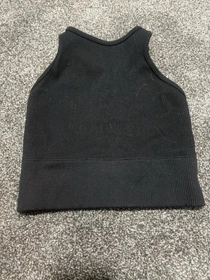 Juniors Black Ribbed Sleeveless Cropped Tank Top Size XS Gilly Hicks - Image 1 of 3