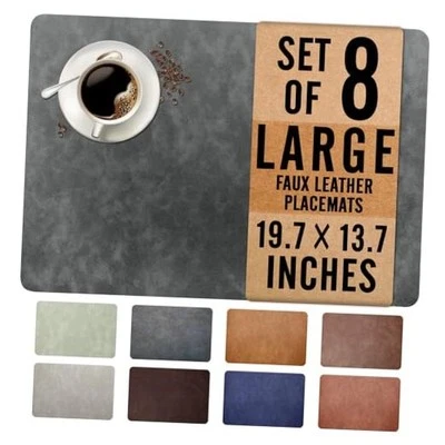 Manteles individuales UnivoColors de cuero de vaca lavado imitación tamaño grande 8 gris oscuro Foto 1 de 4
