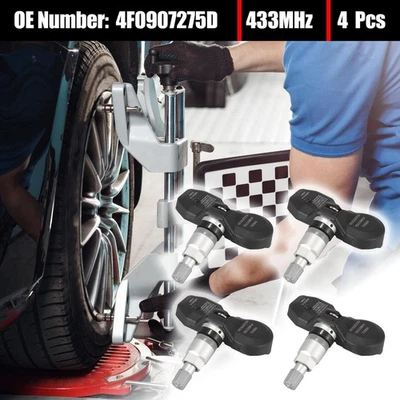 4pcs 433MHz 4F0907275D Tire Pressure Sensor for Volkswagen Touareg 2011-2014 Foto 1 de 4