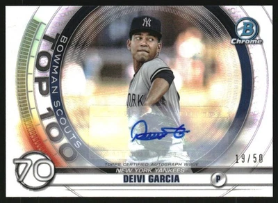 2020 Bowman Chrome Scouts Top 100 Autographs #BTP70 Deivi Garcia - Image 1 of 2