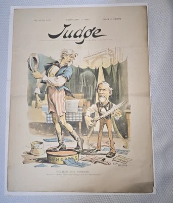 Judge Magazine 1890's Political Satire February 13th 1892- Great Graphics - Image 1 of 4