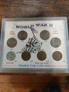 World War II Obsolete Coin Collection Silver Nickels Steel Cent 1943 To 1946 - Picture 1 of 5