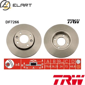 2x BRAKE DISC DF7266 FOR KIA CARENS/MPV TB 1.8L D4EA 2.0L G4GC 2.0L GA6D 1.6L - Picture 1 of 18