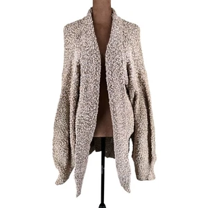 Joyfolie Mia Joy Hope Cardi Latte Sequin Open Front Cardigan Women's L NWT Bling - Picture 1 of 13