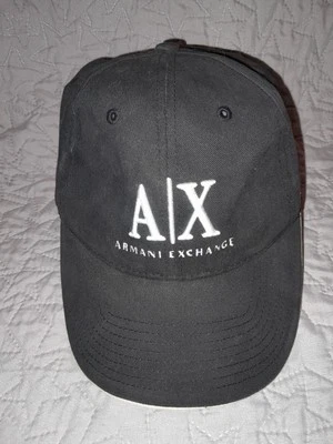 Boné de beisebol masculino preto A/X Armani Exchange tamanho único autêntico AX - Imagem 1 de 4