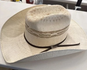 Twister Bangora Western Hat Adult Cowboy Straw 7 1/4 New Condition - Picture 1 of 9