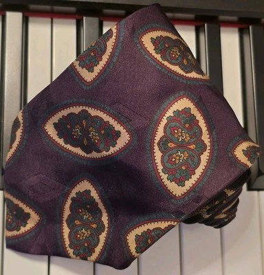 De colección XMI Para Hombre Lujo Púrpura/Verde/Rojo/Dorado Abstracto Hecho en EE. UU. 100% Seda Reino Unido Foto 1 de 4