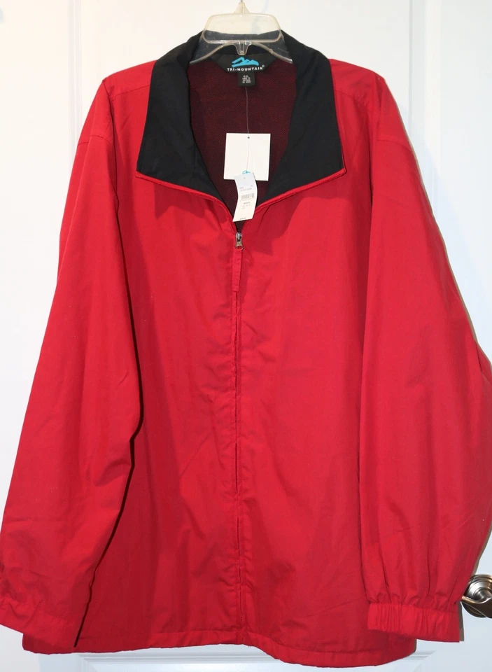Chaqueta Abrigo Tri-Montaña Rojo Cremallera Lluvia Cortavientos Peso Ligero Nuevo con Etiquetas Foto 1 de 1