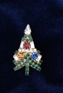 Vintage EISENBERG ICE Strass Weihnachtsbaum Brosche Anstecknadel - Bild 1 von 4