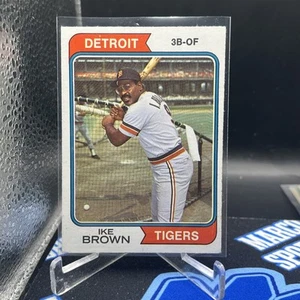1974 Topps Baseball Ike Brown Card #409 Detroit Tigers EX++ - Foto 1 di 2
