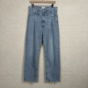 Agolde Jeans Womens 25 Blue Reworked Super High Rise Pleated Distressed Straight - Picture 1 of 14