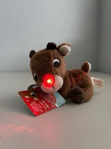 Dandee Rudolph The Red Nosed Reindeer Singing Mini Plush Light Up Nose - Foto 1 di 7