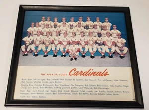 Foto enmarcada original del equipo de béisbol de los Cardenales de San Luis 1964 emitida en color 10"x9" - Imagen 1 de 4