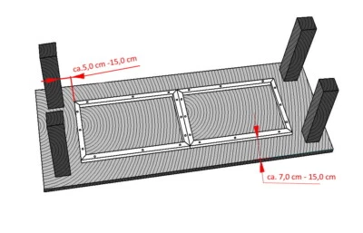 Unterstützungsrahmen für Tischplatte, Tischplatten gegen Durchbiegen Massiv Holz - Bild 1 von 4